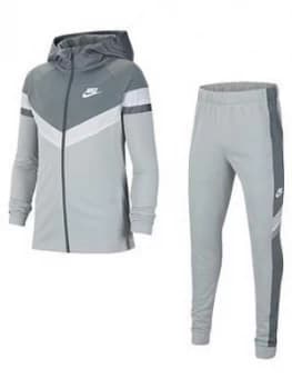 Nike Older Childrens Poly Woven Overlay Tracksuit - Grey