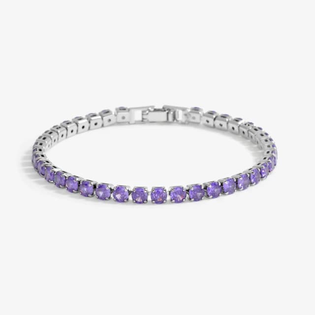 Jon Richard Rhodium Plated And Amethyst Tennis Bracelet Jewellery Sets One Size Silver 72227211000