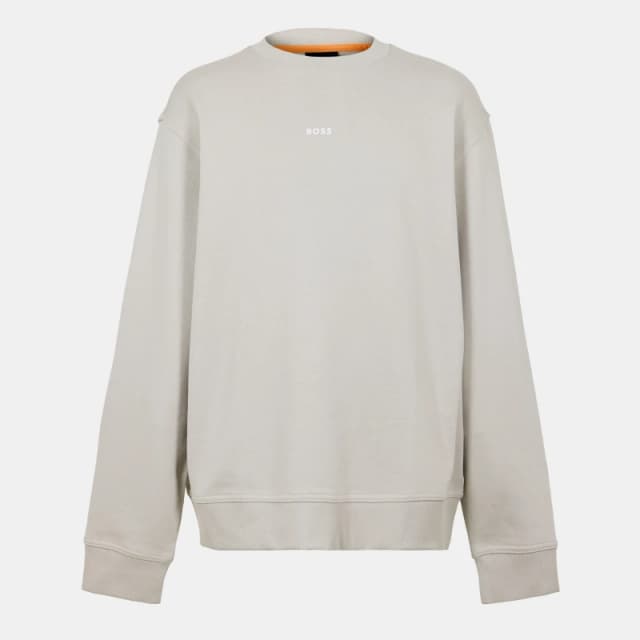 Boss Mens WeSmallcrew Orange Crew Sweatshirt Light Beige male 2XL