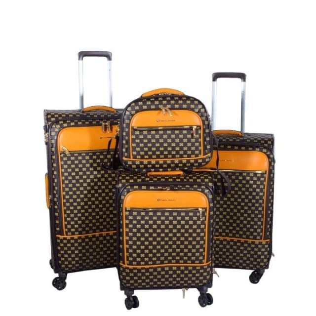 Infinity Leather Expandable Travel Luggage Strong Soft Shell Suitcases in Brown Size: Small Brown Unisex Small