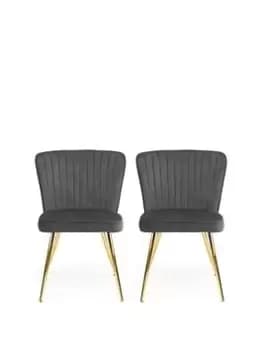 Julian Bowen Cannes Set Of 2 Dining Chairs - Grey