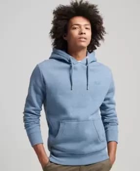 Superdry Mens Organic Cotton Essential Logo Hoodie Light Blue / Bluestone Marl - Size: L
