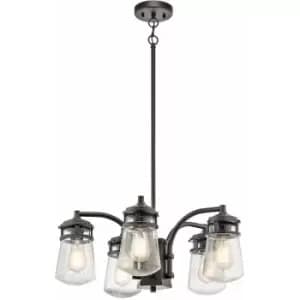 Loops - Outdoor IP44 5 Bulb Chandelier LIght Architectural Bronze LED E27 75W