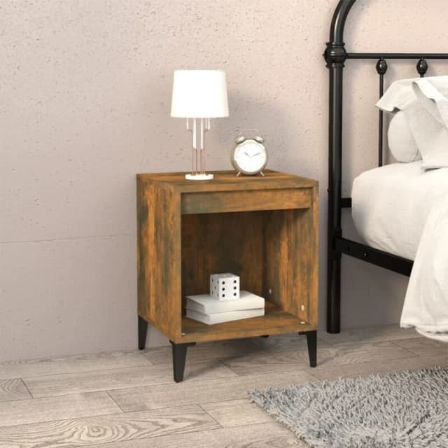 Vidaxl Bedside Cabinet Smoked Oak 40X35X50 Cm, Brown 821884