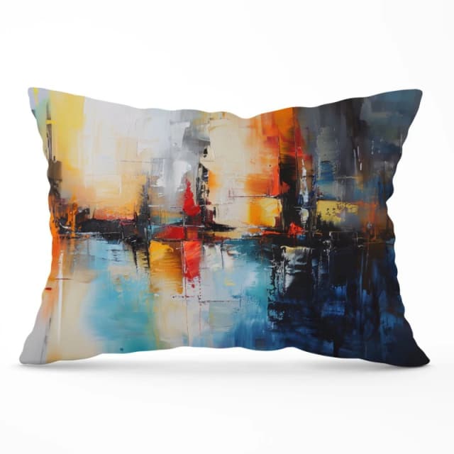 Warren Reed - Designer Reflective Splendour: City In Abstract Cushions Size: 45cm x 45cm Multicolor Unisex 45cm x 45 cm