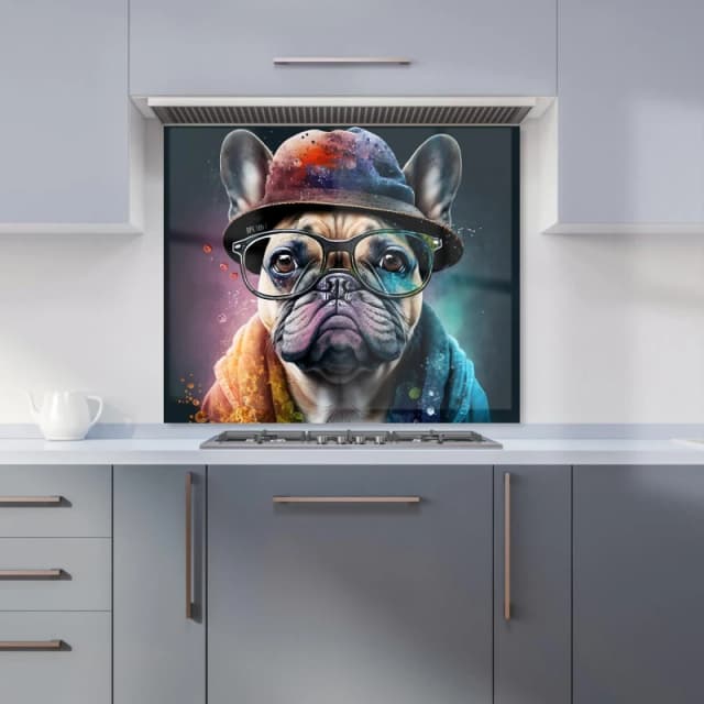 Warren Reed - Designer French Bulldog Dog Splashart Kitchen Splashback Size: 600mm x 750mm Multicolor Unisex 600mm x 750mm