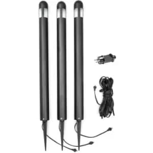 Konstsmide Amalfi Outdoor Spike Light 12V Light, Black Paint, 3 Set 75cm, IP44
