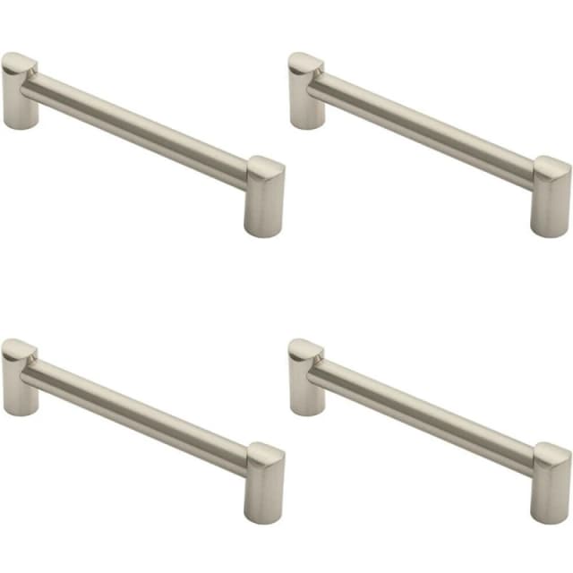 Loops 4x Round Tube Pull Handle 180 x 16mm 160mm Fixing Centres Satin Nickel Metallics unisex