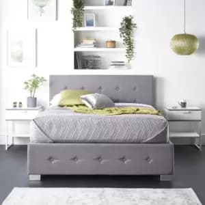 Aspire Side Opening Ottoman Storage in Grey Linen Superking