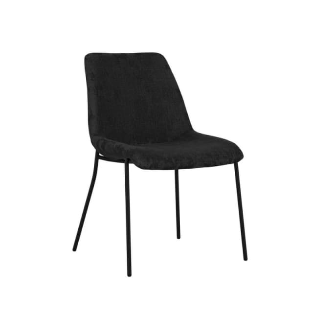 Lemon Pavilion Furniture Carlo Dining Chair (Pack of 2) - Textured Velvet/Metal - Black Unisex