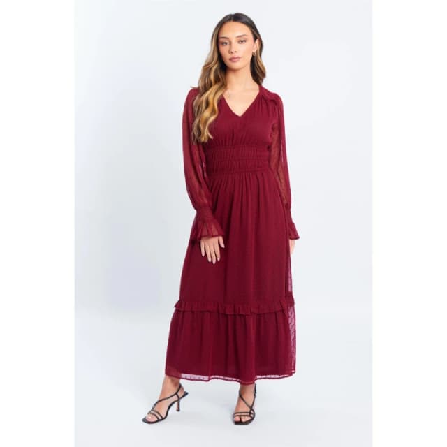 Be You Dobby Midi Dress Womens - Red Red 8