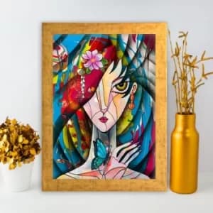 AC1548365255 Multicolor Decorative Framed MDF Painting