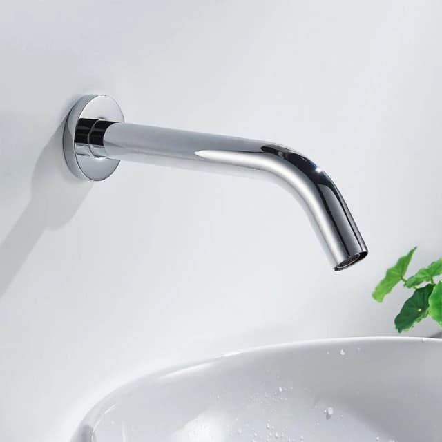 Nes Home Vida Infrared Sensor Basin Tap Automatic Wall Mounted Bathroom Faucet in Silver Silver Unisex