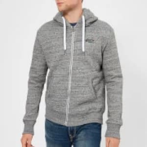 Superdry Mens Orange Label Zip Hoody - Flint Grey Grit - L - Grey