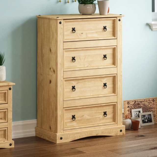Lassic Vida Designs Corona 4 Drawer Chest Pine unisex 4 Drawer