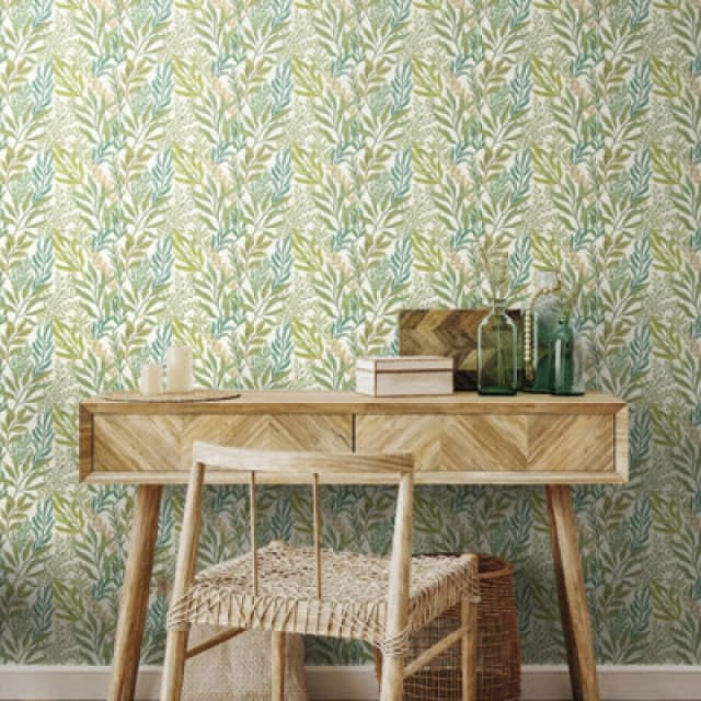 Hoopla Walls Verdant Leaves - Sage & Willow 10M Wallpaper