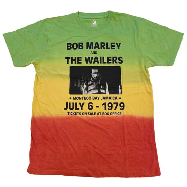 Bob Marley Bob Marley Men Montego Bay Dip Dye T-Shirt in Bottle Green Size: Medium Bottle Green M Male 5063300121351