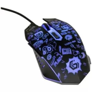 Gembird MUS-6B-GRAFIX-01 Mouse Corded Optical Black 6 Buttons 1200 dpi, 3600 dpi Backlit, Quiet keypad