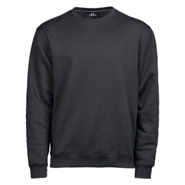 TEE JAYS Mens Plain Black Sweatshirt in Dark Grey Size: Small Dark Grey Male S