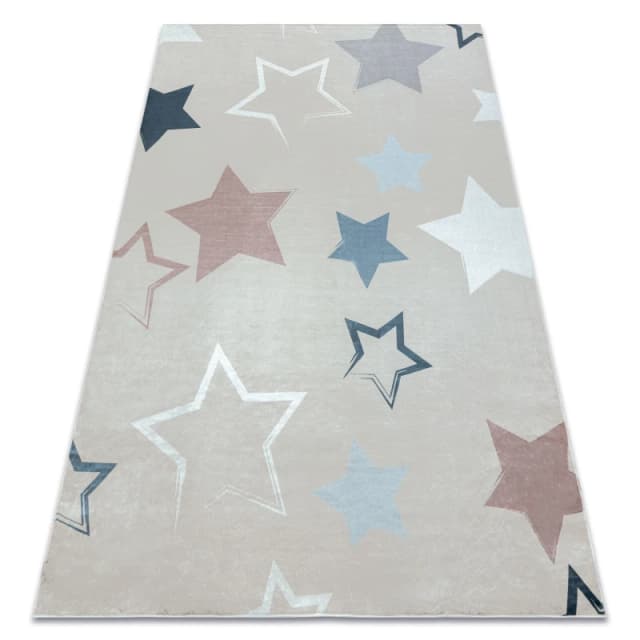 RugsX Bambino 48130 Washing Carpet Stars For Children Anti Slip - Beige / Grey 160X220 Cm