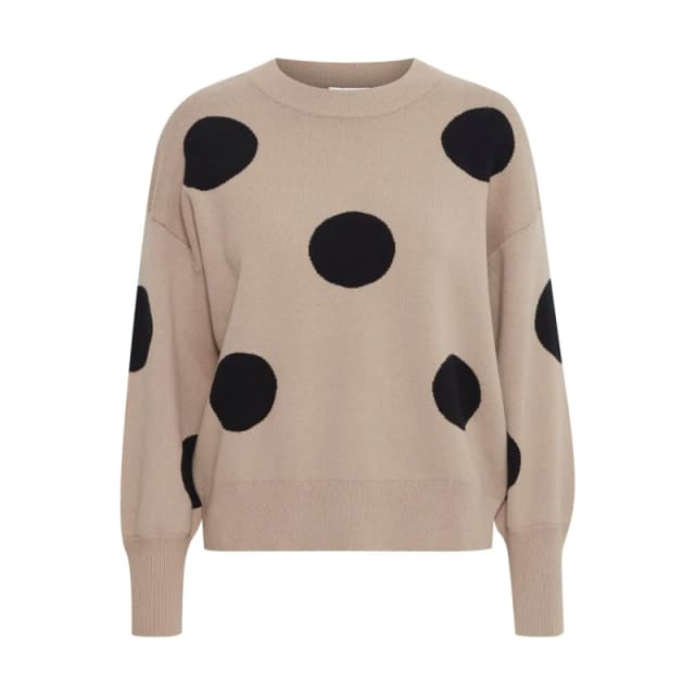 b.Young Polka dot jumper For Her b.young Omme Beige Female M