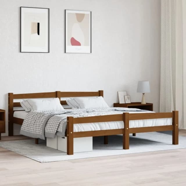 VIDAXL Vidaxl - Bed Frame without Mattress Honey Brown Solid Pinewood 160x200cm 8720286327463