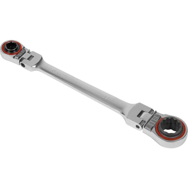 Loops 4-in-1 Double Ended Reversible Ratchet Ring Spanner Hardened Steel Metric Wrench Metallics