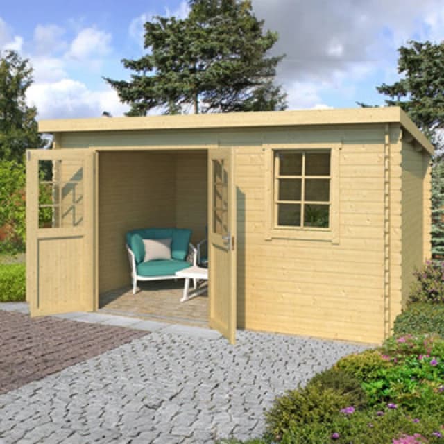 Lasita Maja Lasita Osland Amira 230 Pent Log Cabin - 3.8M X 2.3M - 28mm Summer House