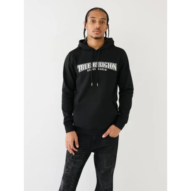 True Religion Painted Horseshoe Puff Print Hoodie - Black S