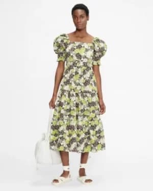Ted Baker Puff Sleeve Tiered Midi Dress