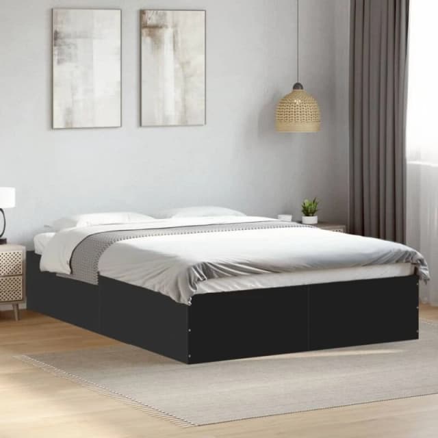 VIDAXL Vidaxl - Bed Frame without Mattress Black 120x190cm Small Double 8721102616815