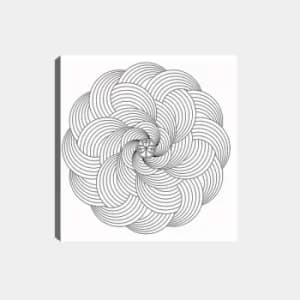 MANDALA43 White Black Decorative Canvas Painting