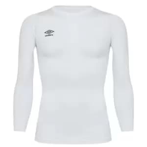 Umbro Long Sleeve Crew Base Layer - White