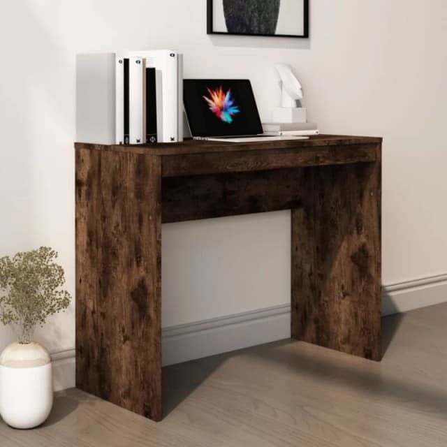 VIDAXL Desk Smoked Oak 90x40x72cm Engineered Wood Vidaxl 8720286954003