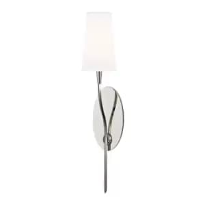 Hudson Valley Rutland 1 Light Wall Sconce Polished Nickel with White Shade