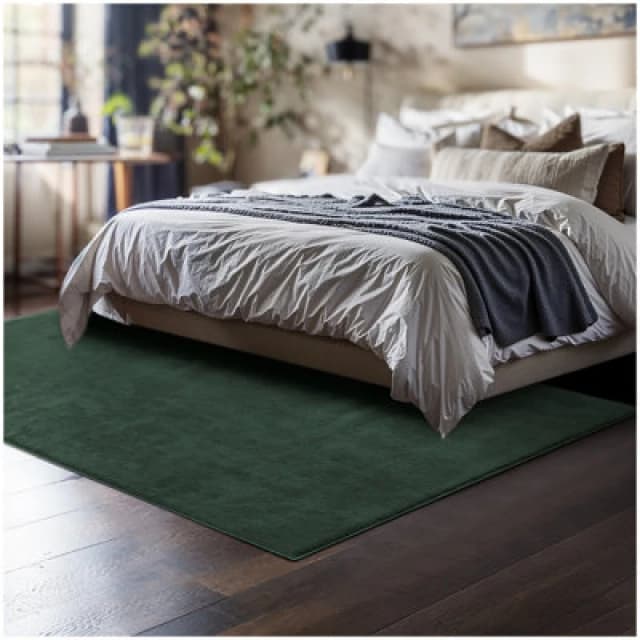 Tectake Rug Zonelle - Short Pile And Ultra-Soft, Rectangular Or Round 120 X 170 Cm - Green
