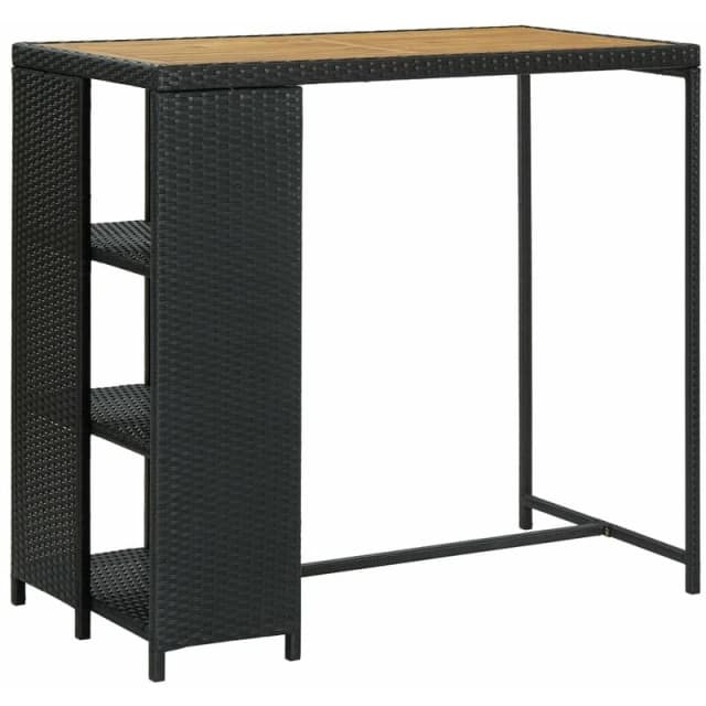 VIDAXL Vidaxl - Bar Table with Storage Rack Black 120x60x110cm Poly Rattan 8720286146811
