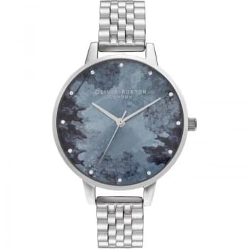 Ladies Olivia Burton Crystal Markers & Silver Bracelet Watch