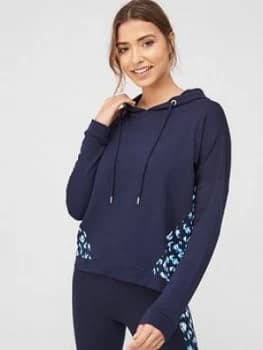 Oasis Animal Side Panel Hoodie - Blue , Multi Blue, Size L, Women
