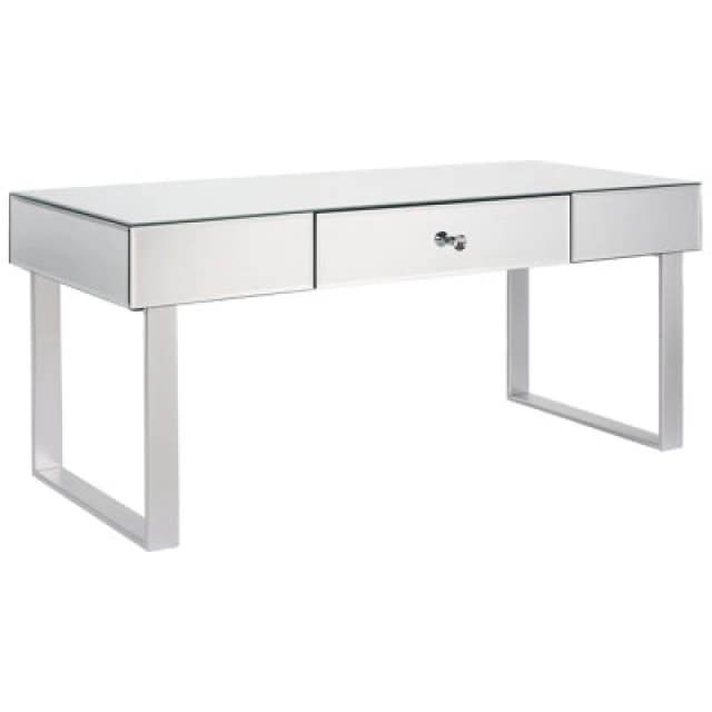 Beliani Coffee Table Nesle Mirrored Silver With Storage