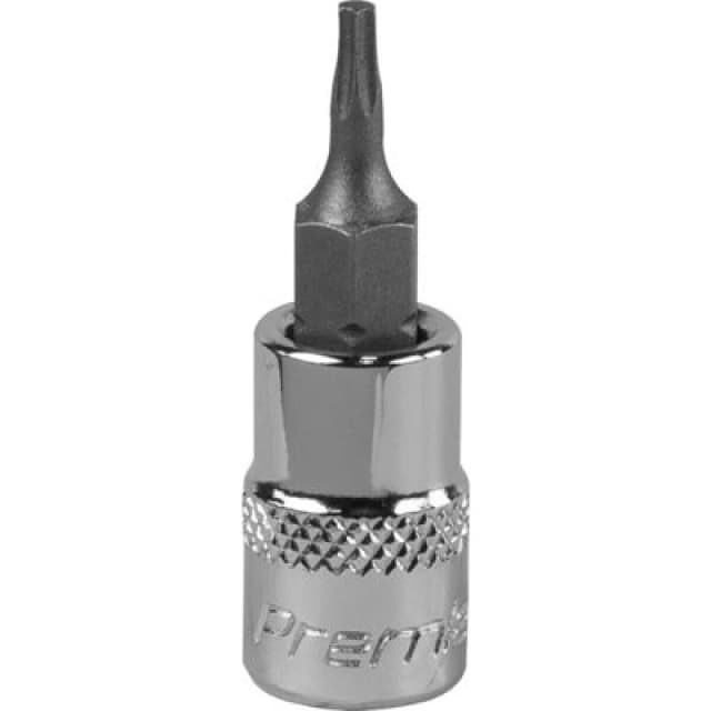 Loops T8 TRX Star Socket Bit - 1/4" Square Drive - PREMIUM S2 Steel Head Knurled Grip Metallics