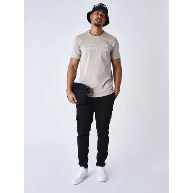 Project X Paris Embroidered T-Shirt Project X Paris Essentials Beige Male XS
