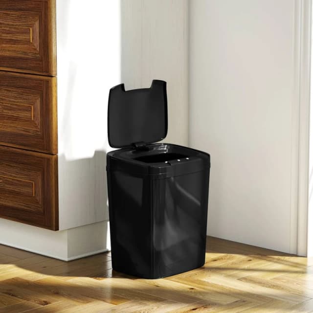HOMCOM 15L Sensor Bin, Automatic Touchless Kitchen Bin, Battery Operated in Black Unisex