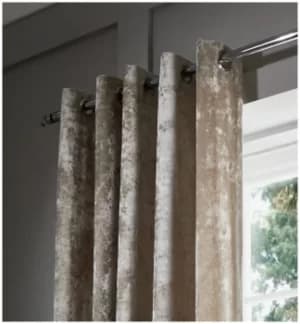 Catherine Lansfield Crush Velvet Curtains 168x229cm Natural