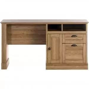 Teknik Office Scribed Oak Effect Storage Desk With Stationery Drawer