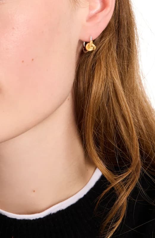 Kate Spade Kate DblKnotHuggies Ld44 Huggie Earrings One Size Gold 76693410000