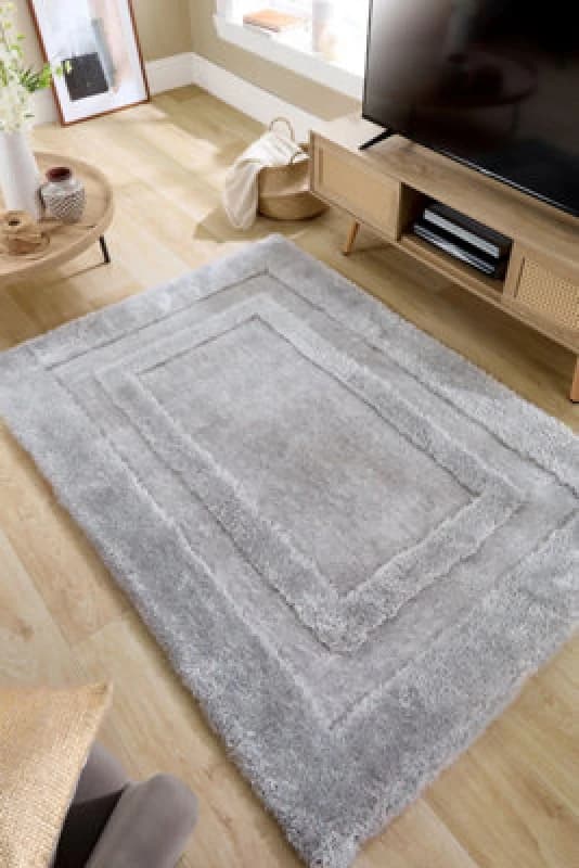 Origins Frame Shaggy Rug Silver 120X170 WB70401