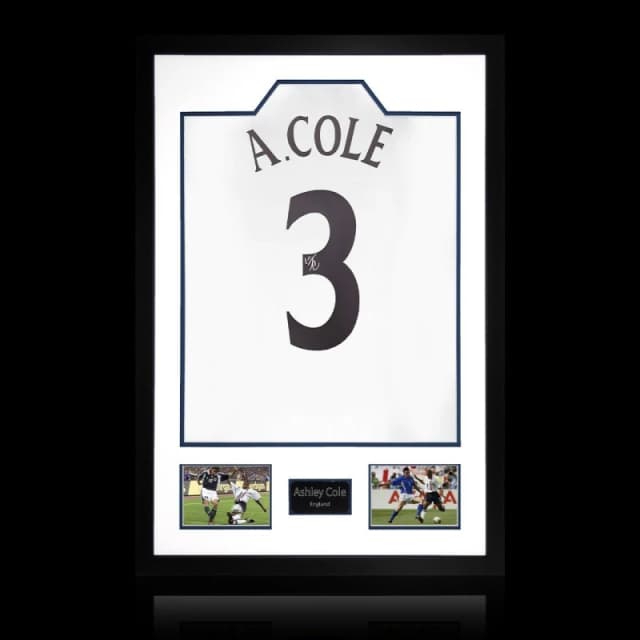 The Fan Cave Ashley Cole Signed England Shirt Premium Frame White unisex 850mm x 60