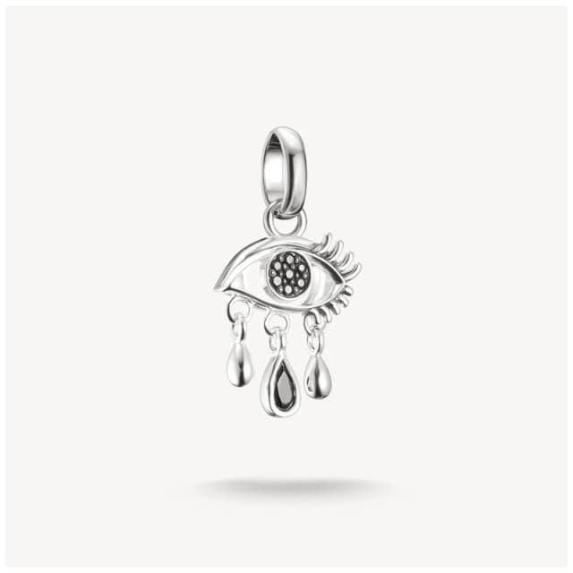 Thomas Sabo CC1319-643-11 Silver Charm Pendant Black Tears Jewellery