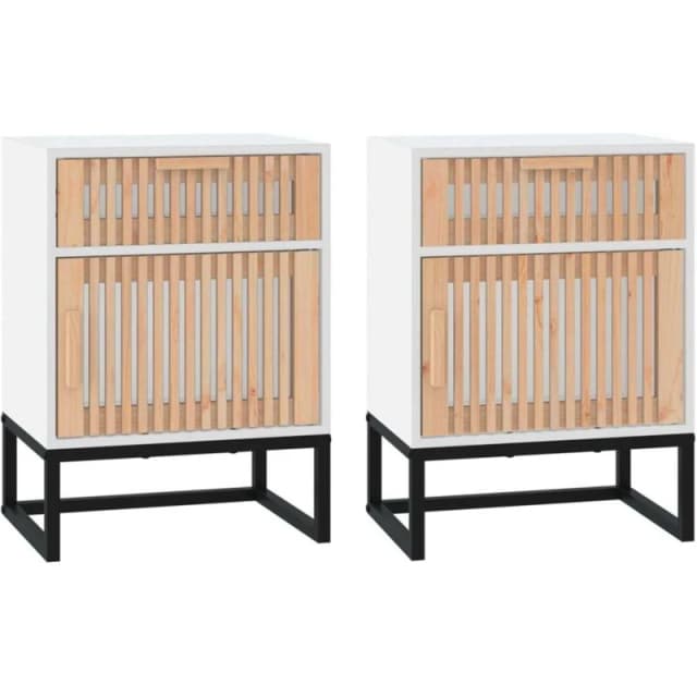 VIDAXL Bedside Cabinets 2 pcs White 40x30x55.5cm Engineered Wood&Iron Vidaxl 8720845726041